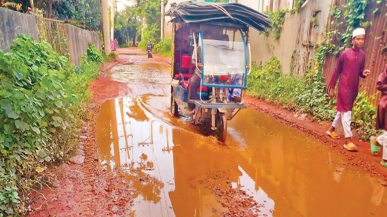 সোনারগাঁয়ে বেহাল দশায় তালতলা-আমবাগ সড়ক চরম ভোগান্তিতে হাজারো মানুষ