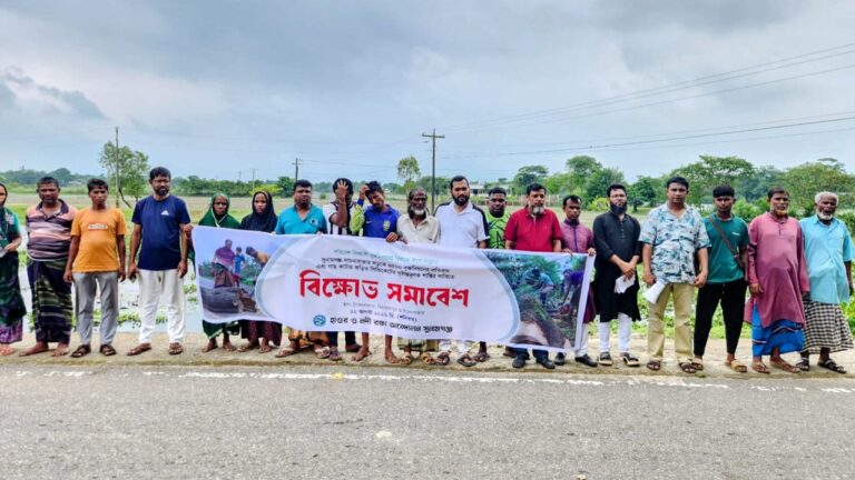 সুনামগঞ্জে নির্বিচারে গাছ নিধনের প্রতিবাদে বিক্ষোভে উত্তাল এলাকাবাসী