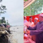 মাতারবাড়ীতে বেড়িবাঁধ ভাঙনের আশঙ্কায় আতঙ্কে উপকূলবাসী টেকসই বাঁধের দাবি