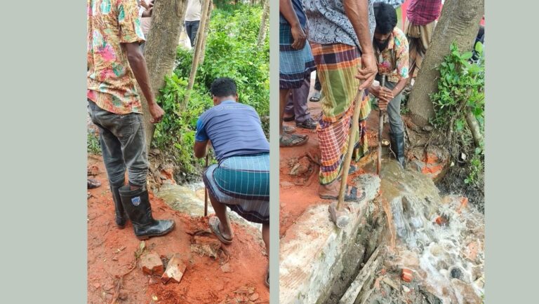 পটিয়ায় অবৈধ দেয়াল ভেঙে পানিবন্দি দুইশ পরিবারকে মুক্ত করল প্রশাসন