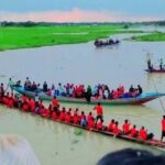 পানির অভাবে ঐতিহ্য সংকটে ফরিদপুরে প্রতীকী নৌকা বাইচ উদযাপন