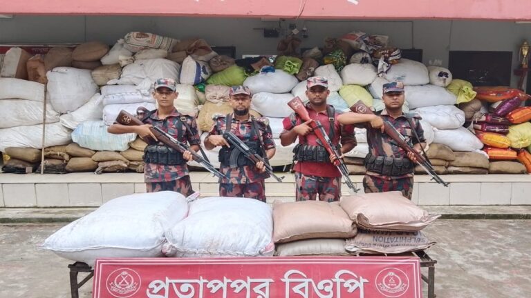 সিলেটে বিজিবির অভিযানে সোয়া দুই কোটি টাকার চোরাচালানি পণ্য জব্দ