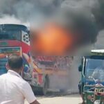কালিয়াকৈরে দাঁড়িয়ে থাকা যাত্রীবাহী বাসে অগ্নিকাণ্ড ব্যাপক ক্ষয়ক্ষতি
