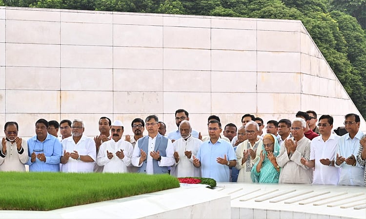 Prime Minister Tarique Rahman pays tribute at Ziaur Rahman and Khaleda Zia graves to mark BNP 48th anniversary