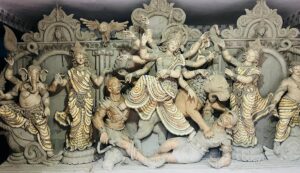 Satkhira artisans craft unique Durga idol using matchsticks and silk thread