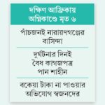 দক্ষিণ আফ্রিকায় অগ্নিকাণ্ডে ছয় বাংলাদেশির মৃত্যু স্বজনদের আহাজারি ও ক্ষতিপূরণের অনিশ্চয়তায় দিশেহারা পরিবারগুলো