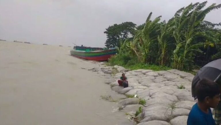 মুন্সিগঞ্জের লৌহজংয়ে পদ্মার ভাঙনে শতাধিক পরিবার আতঙ্কে ভিটেমাটি ছাড়ছেন